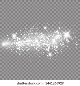 Glow light effect. Vector illustration. Christmas flash. dust
