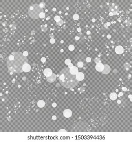 Glow light effect. Vector illustration. Christmas flash dust. White sparks and glitter special light effect. Vector sparkles on transparent background. Sparkling magic dust particles