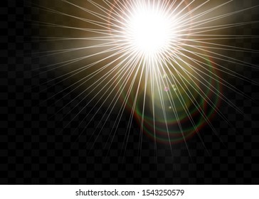 Glow light effect. Vector illustration. Christmas lights concept.