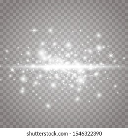 Glow light effect. Vector illustration. Christmas flash.Star dust. Decoration for advertising