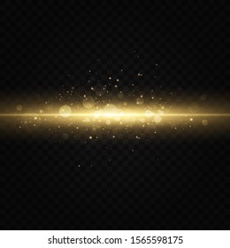 Glow light effect. Vector illustration. Christmas flash. dust
