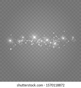 Glow light effect. Vector illustration. Christmas flash. dust
