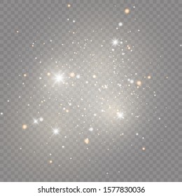Glow light effect. Vector illustration. Christmas flash. dust