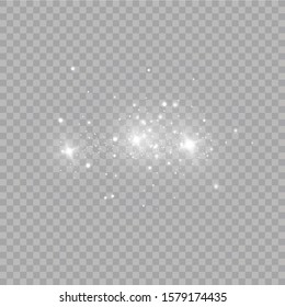 Glow light effect. Vector illustration. Christmas flash. dust
