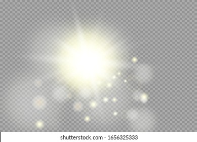 Efecto luminoso. Ilustración vectorial. Concepto de luces navideñas.