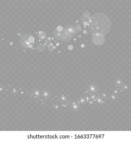 Glow light effect. Vector illustration. Christmas flash. dust