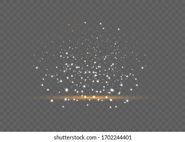 Glow light effect. Vector illustration. Christmas flash. dust