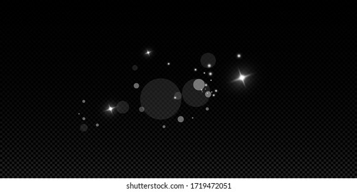 Glow light effect. Vector illustration. Christmas flash. dust