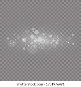 Glow light effect. Vector illustration. Christmas flash. dust