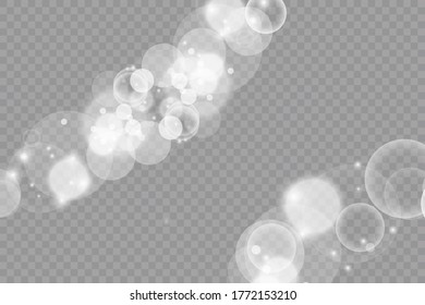 Glow light effect. Vector illustration. Christmas flash. dust