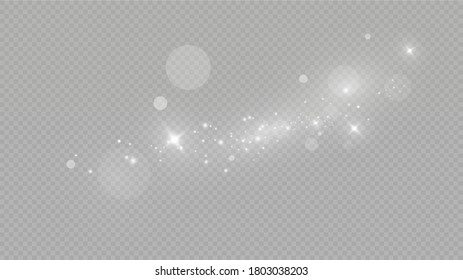 Glow light effect. Vector illustration. Christmas flash. dust