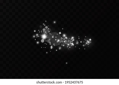 Glow light effect. Vector illustration. Christmas flash. dust