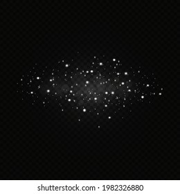 Glow light effect. Vector illustration. Christmas flash. dust