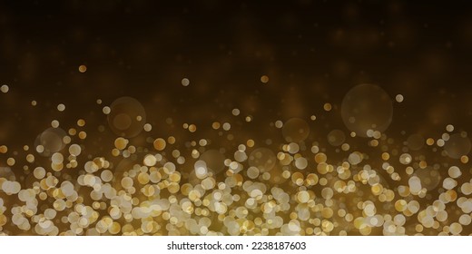 Glow light effect. Vector illustration. Gold glitter particles background. Luxury design