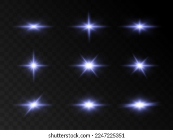 Glow light effect. Vector illustration. Christmas flash. dust