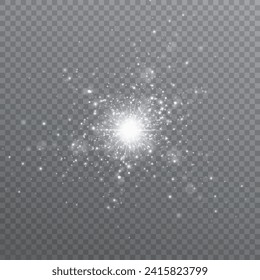 Glow light effect. Vector illustration. Christmas flash Concept.