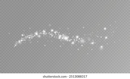 Glow light effect. Vector illustration. Christmas flash. dust.Christmas background of shining dust