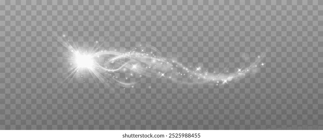 Glow light effect. Vector illustration. Christmas flash. dust	
