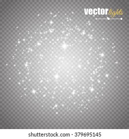 Glow light effect. Vector illustration. Christmas flash Concept.