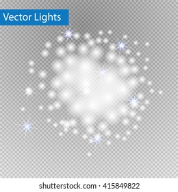 Glow light effect. Vector illustration Star burst with sparkles.