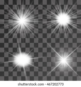 Glow light effect. Vector illustration. Christmas flash Concept.