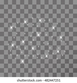 Glow light effect. Vector illustration. Christmas flash Concept.