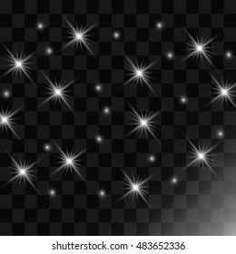 Glow light effect. Vector illustration. Christmas flash Concept.