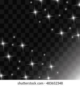 Glow light effect. Vector illustration. Christmas flash Concept.