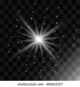 Glow light effect. Vector illustration. Christmas flash Concept.