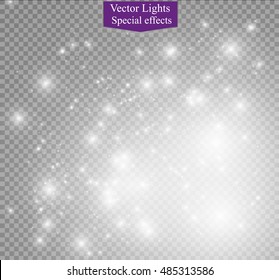 Glow light effect. Vector illustration. Christmas flash Concept.