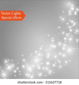 Glow light effect. Vector illustration. Christmas flash Concept.dust