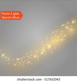 Glow light effect. Vector illustration. Christmas flash Concept.dust