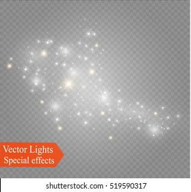 Glow Light Effect. Vector Illustration. Christmas Flash. Dust