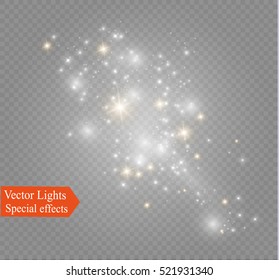 Glow light effect. Vector illustration. Christmas flash. dust