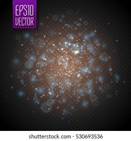 Glow light effect. Vector illustration. Christmas flash Concept.