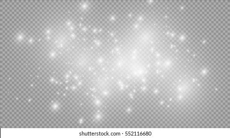 Glow light effect. Vector illustration. Christmas flash. dust