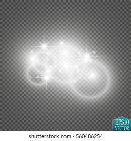Glow light effect. Vector illustration. Christmas flash. dust

