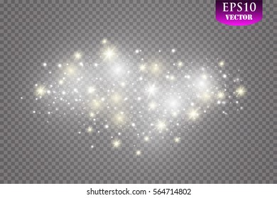 Glow light effect. Vector illustration. Christmas flash. dust