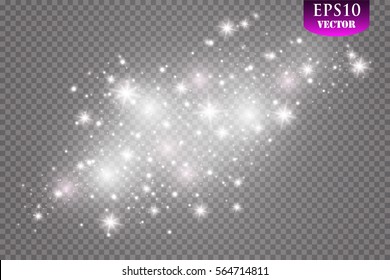 Glow light effect. Vector illustration. Christmas flash. dust