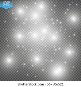 Glow light effect. Vector illustration. Christmas flash. dust
