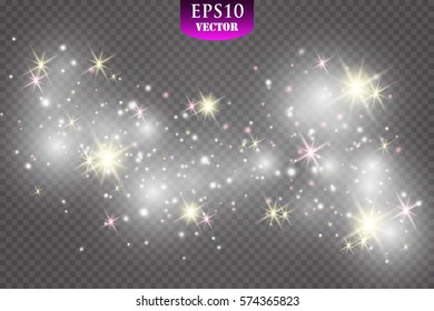 Glow light effect. Vector illustration. Christmas flash. dust