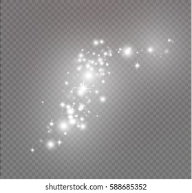 Glow light effect. Vector illustration. Christmas flash. dust
