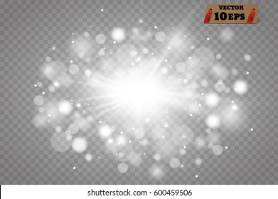 Glow light effect. Vector illustration. Christmas flash Concept.