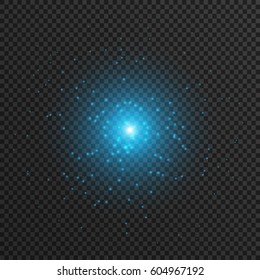 Glow light effect. Vector illustration. Christmas flash. dust