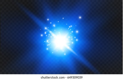 Glow light effect. Vector illustration. Christmas flash Concept.dust
