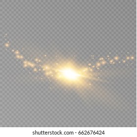 Glow light effect. Vector illustration. Christmas flash. dust