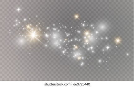 Glow light effect. Vector illustration. Christmas flash. dust