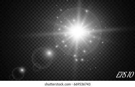 Glow light effect. Vector illustration. Christmas flash Concept.