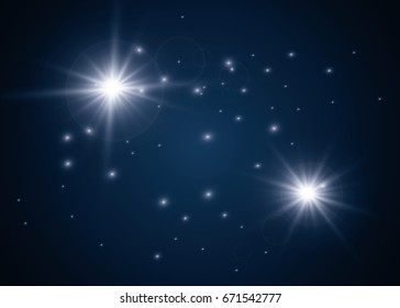 Glow light effect. Vector illustration. Christmas flash Concept.