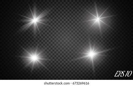 Glow light effect. Vector illustration. Christmas flash Concept.